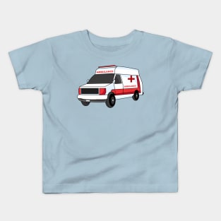 Cute red ambulance van cartoon Kids T-Shirt